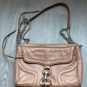 Stylish Beige Leather Crossbody Shoulder Bag